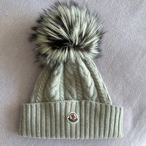Moncler Cashmere Hat with REAL Silver Fox Fur